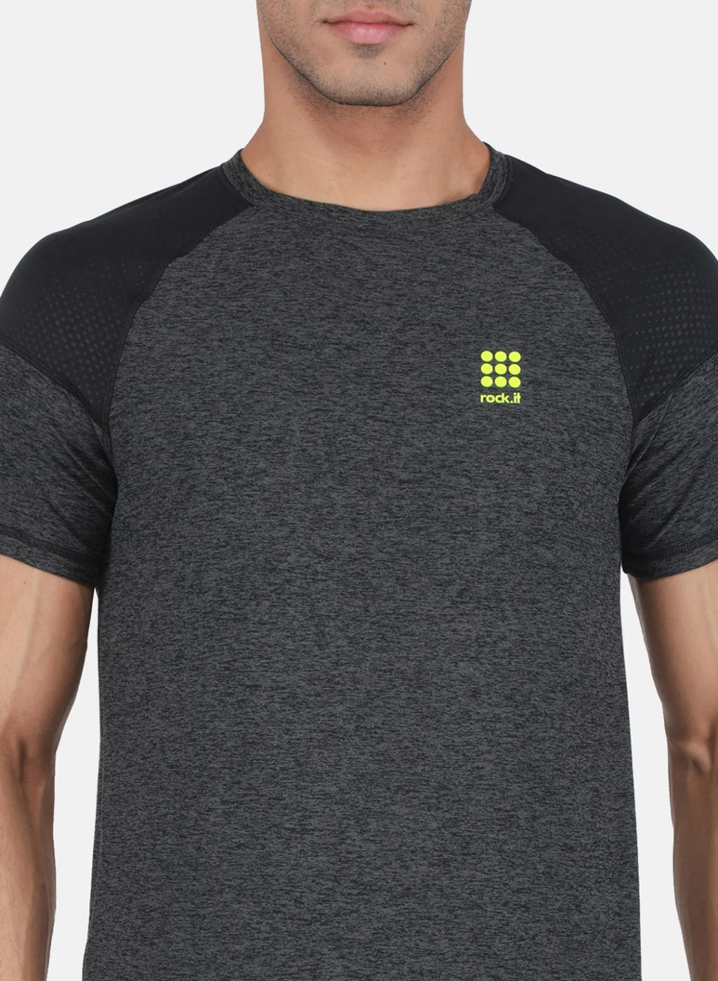 Rock.it Men Grey Solid T-Shirt - Image 5