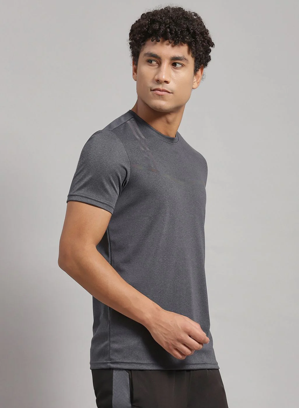 Rock.it Men Grey Solid T-Shirt - Image 3