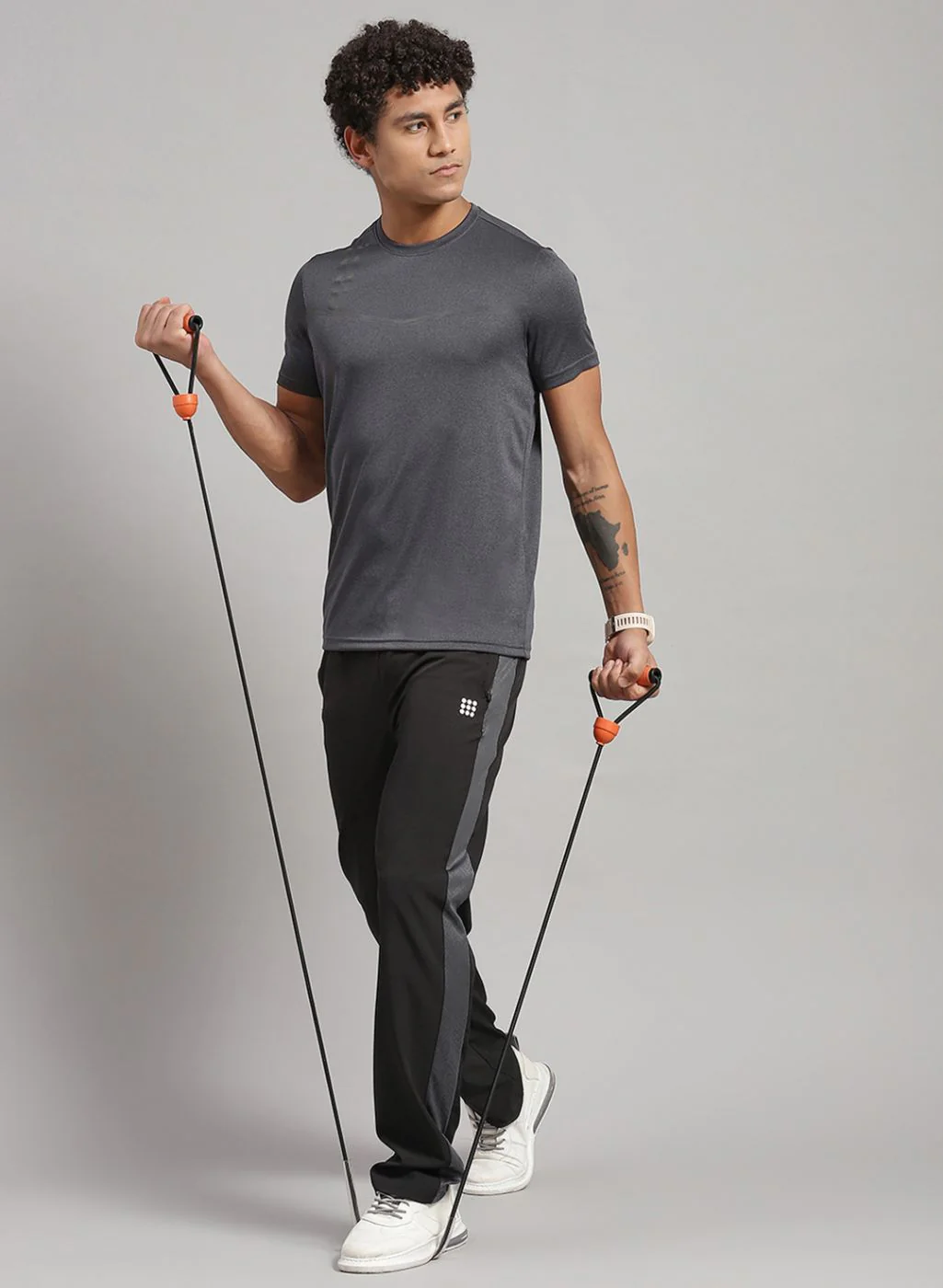 Rock.it Men Grey Solid T-Shirt - Image 5