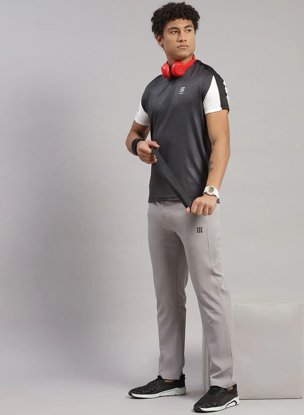 Rock.it Men Grey Solid T-Shirt - Image 5