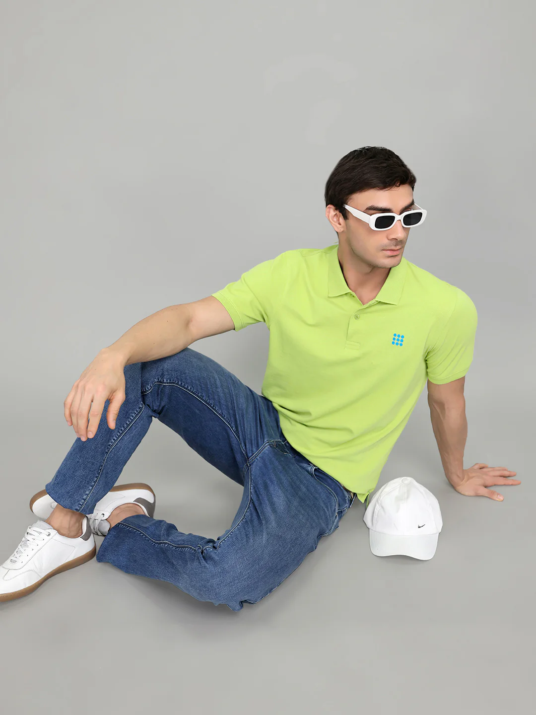 Rock.it Men Light Green Solid Collar Half Sleeve T-Shirt - Image 6