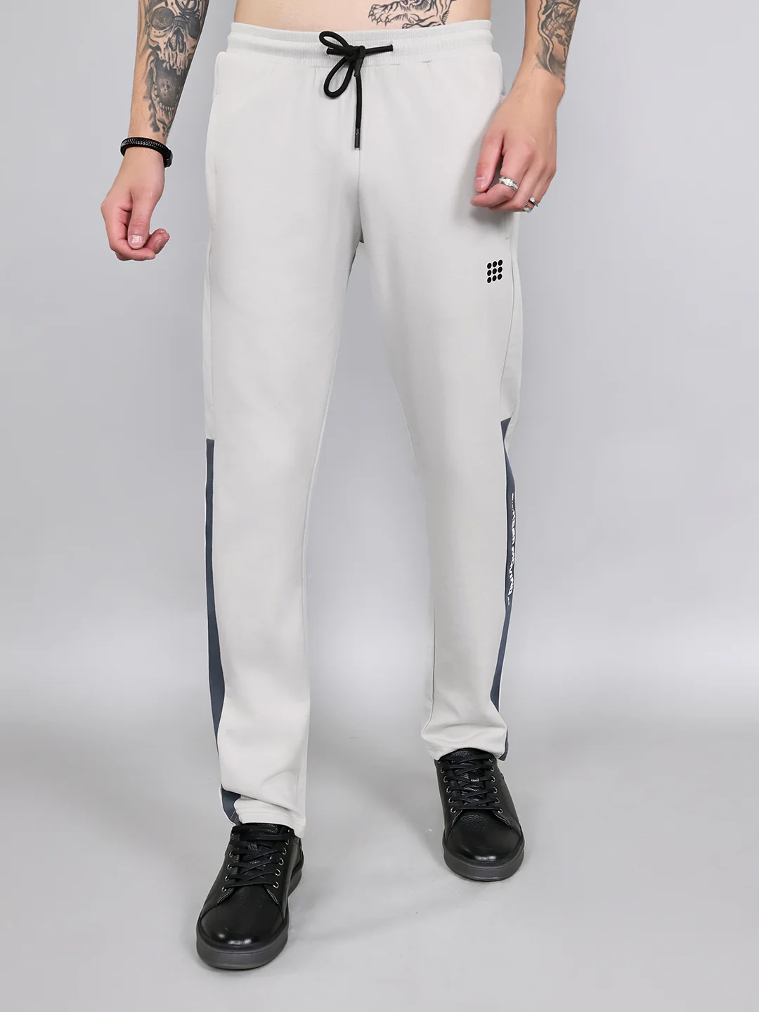 Rock.it Men Light Grey Solid Smart Fit Lower