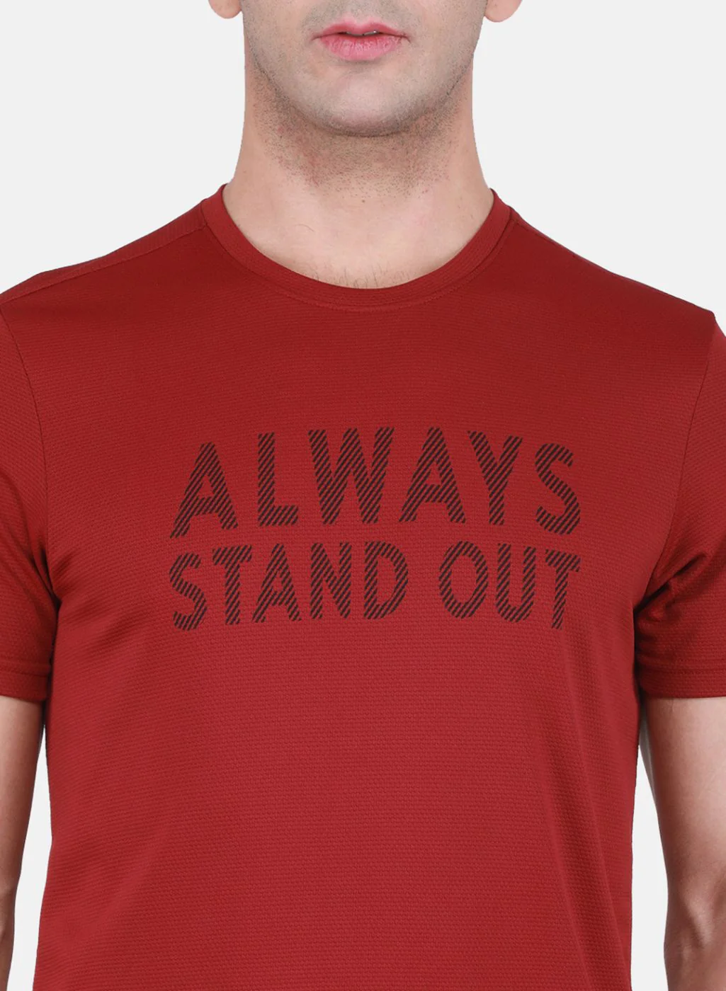 Rock.it Men Maroon Self Design T-Shirt - Image 5