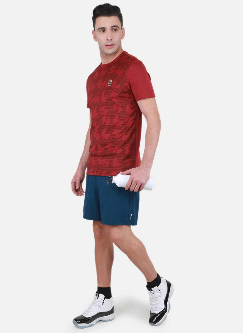 Rock.it Men Maroon Self Design T-Shirt - Image 4
