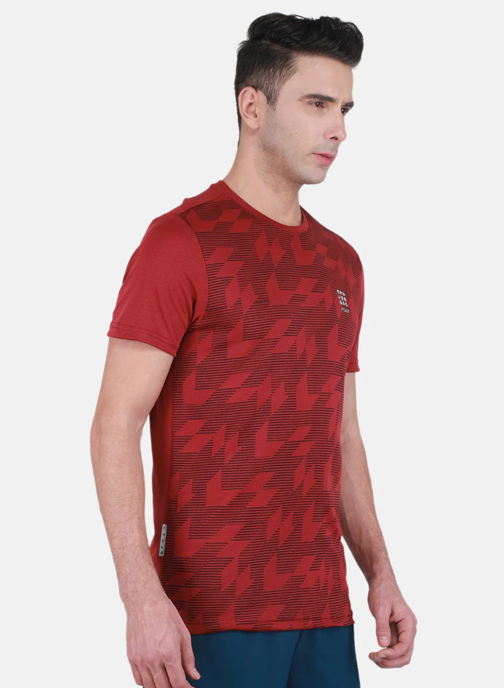 Rock.it Men Maroon Self Design T-Shirt - Image 6