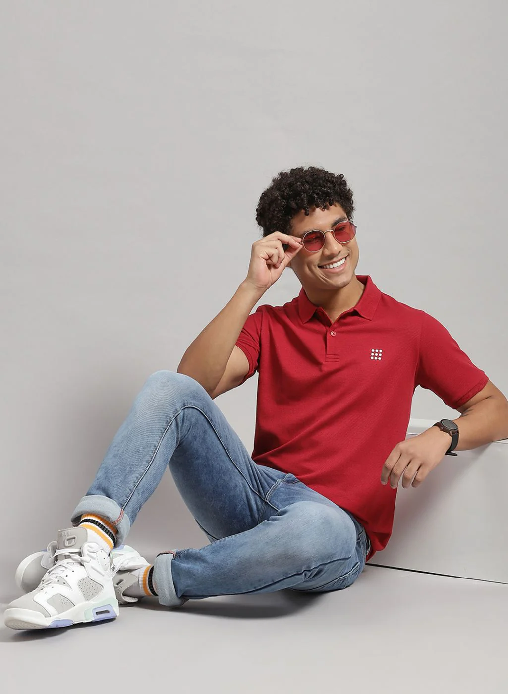 Rock.it Men Maroon Solid T-Shirt - Image 5