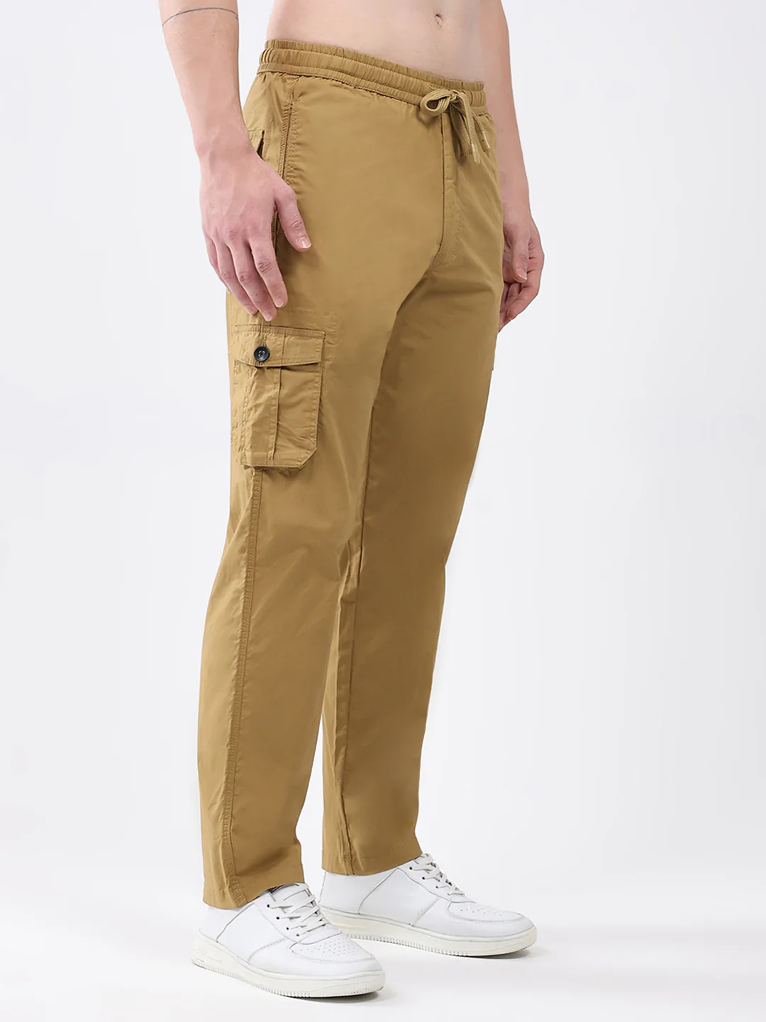 Rock.it Men Mustard Solid Regular Fit Cargo - Image 4