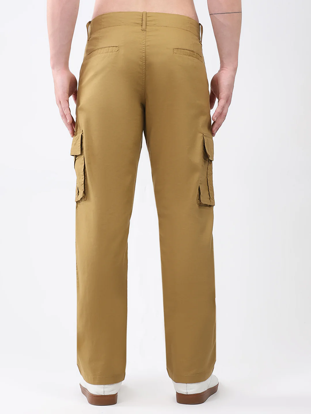 Rock.it Men Mustard Solid Straight Fit Cargo - Image 5
