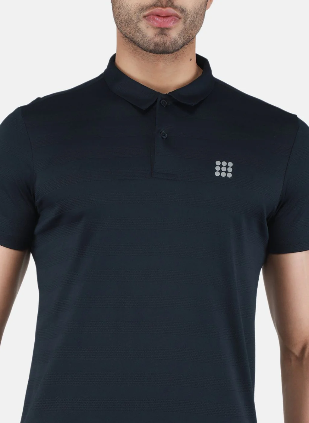 Rock.it Men Navy Blue Self Design T-Shirt - Image 5