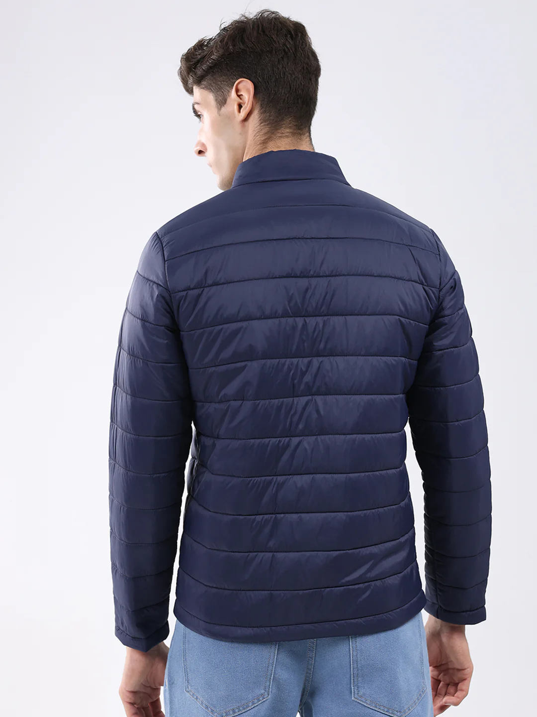 Rock.it Men Navy Blue Solid Collar Full Sleeve Jacket - Image 5