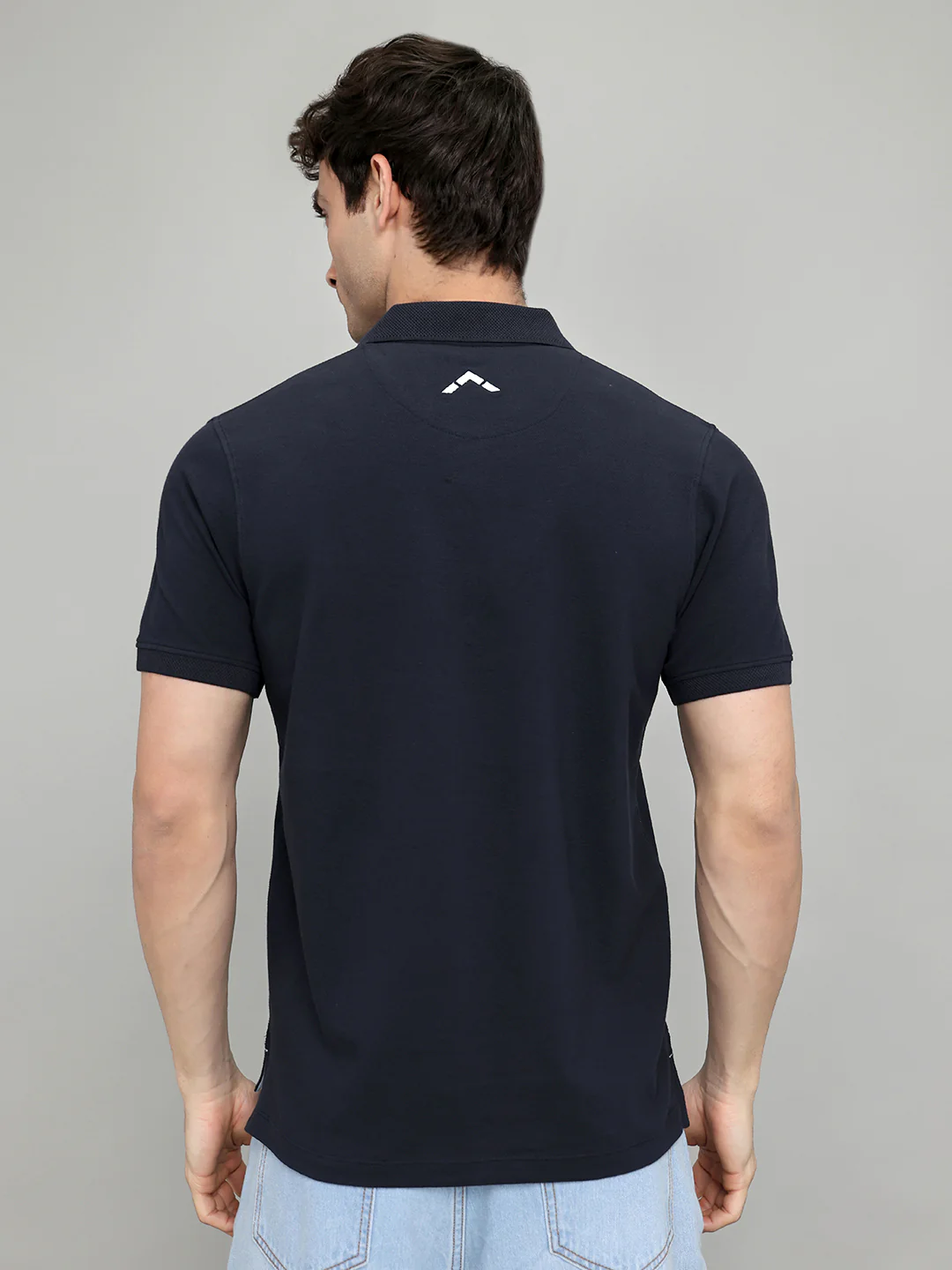 Rock.it Men Navy Blue Solid Collar Half Sleeve T-Shirt - Image 4