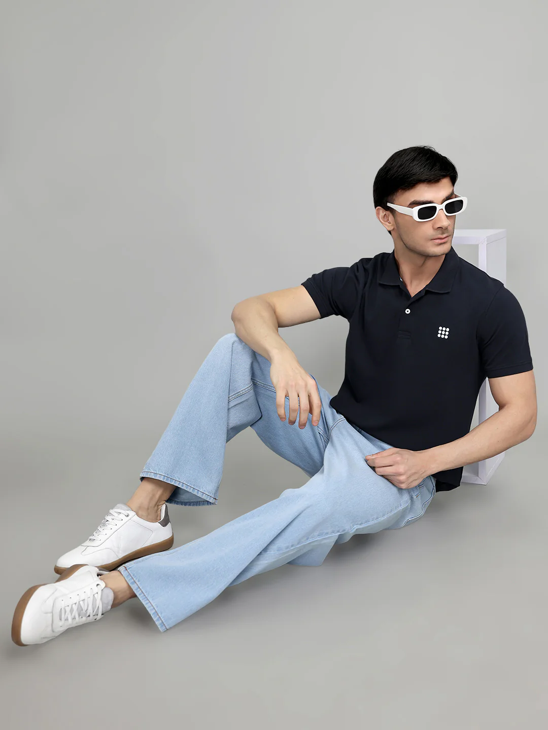 Rock.it Men Navy Blue Solid Collar Half Sleeve T-Shirt - Image 6