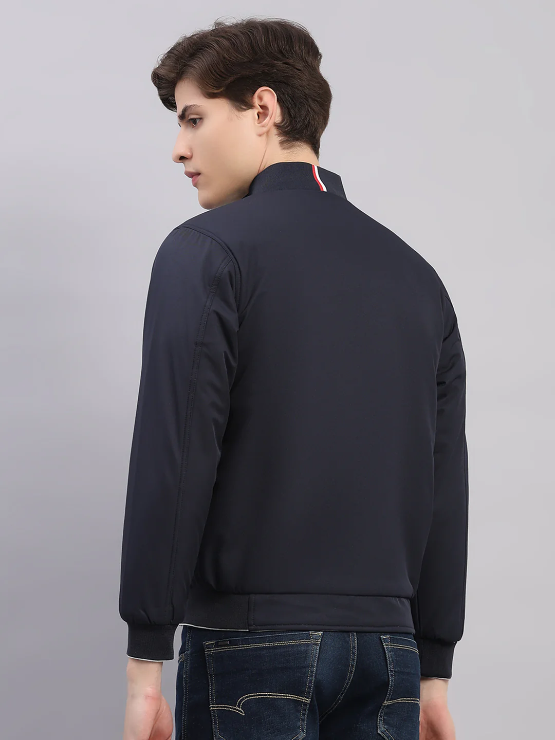 Rock.it Men Navy Blue Solid Hooded Full Sleeve Reversible Jacket - Image 5