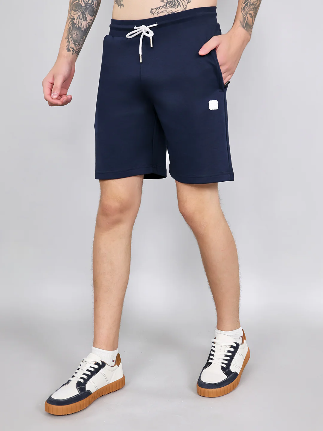 Rock.it Men Navy Blue Solid Regular Fit Shorts - Image 2