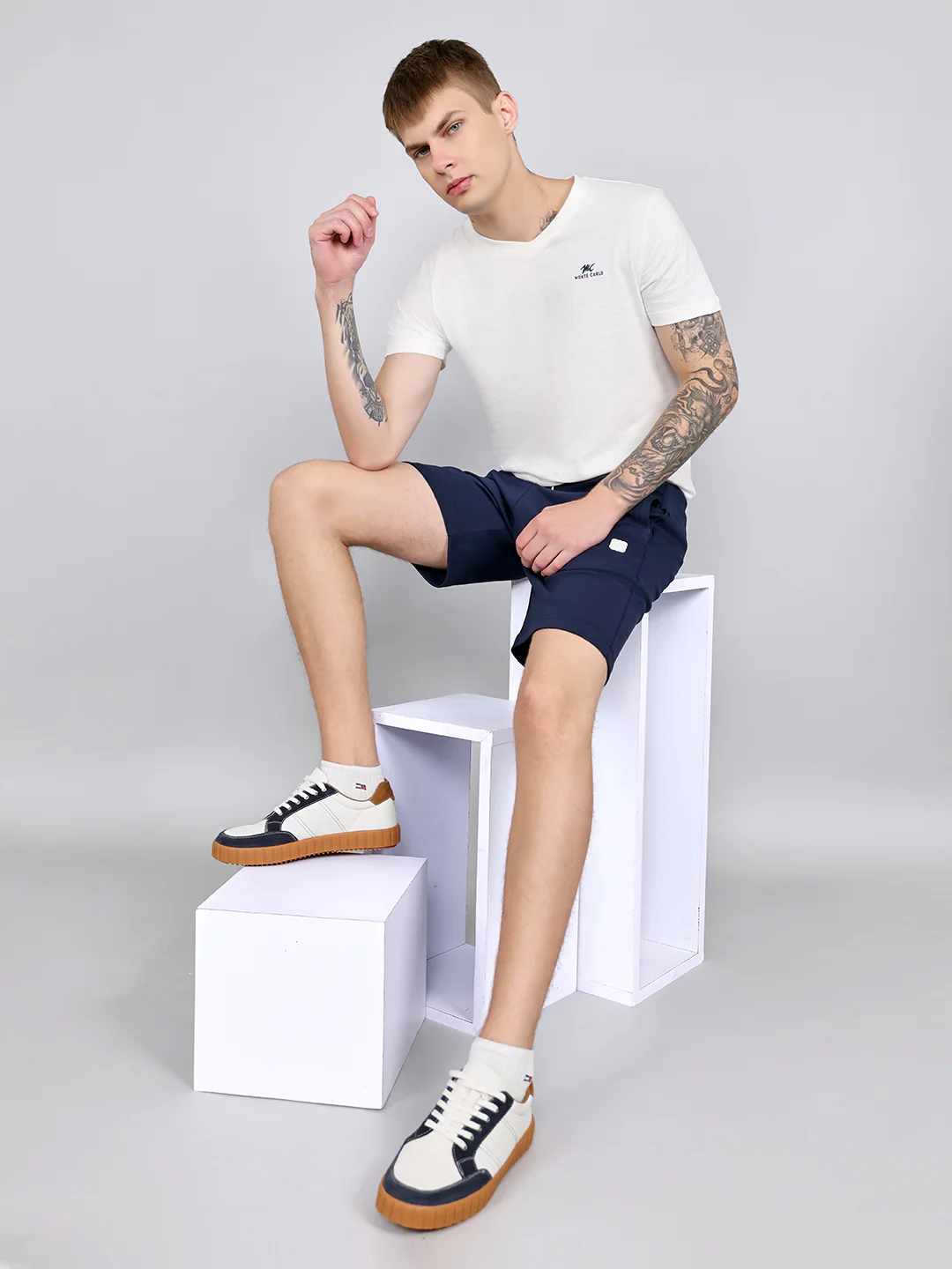 Rock.it Men Navy Blue Solid Regular Fit Shorts - Image 6