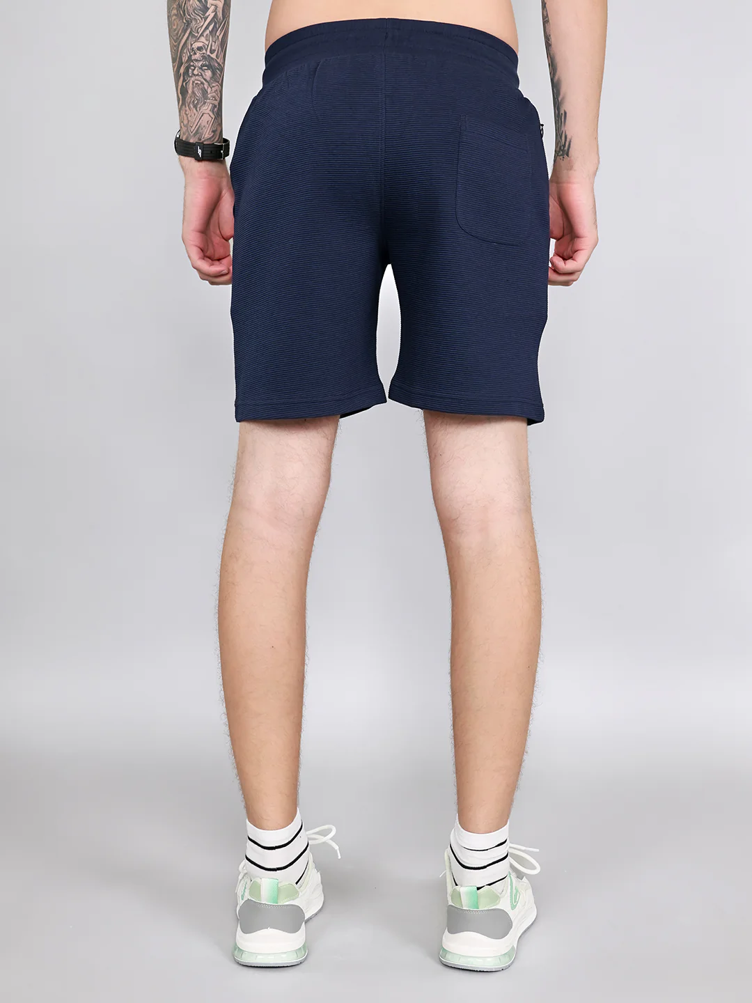 Rock.it Men Navy Blue Solid Regular Fit Shorts - Image 4