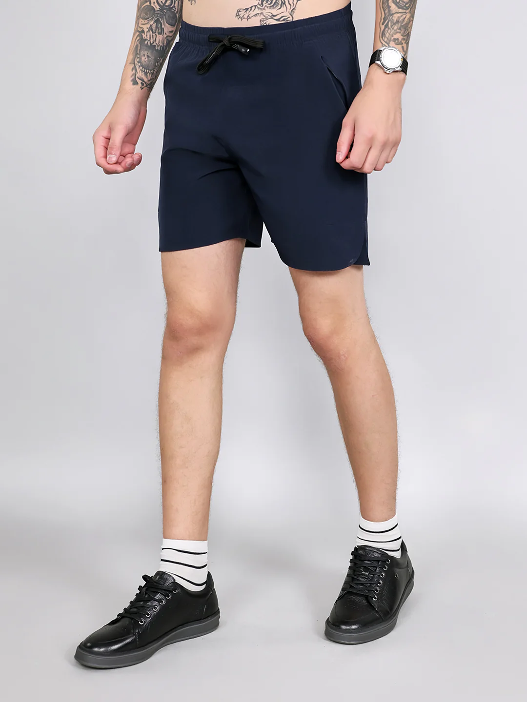 Rock.it Men Navy Blue Solid Regular Fit Shorts - Image 2