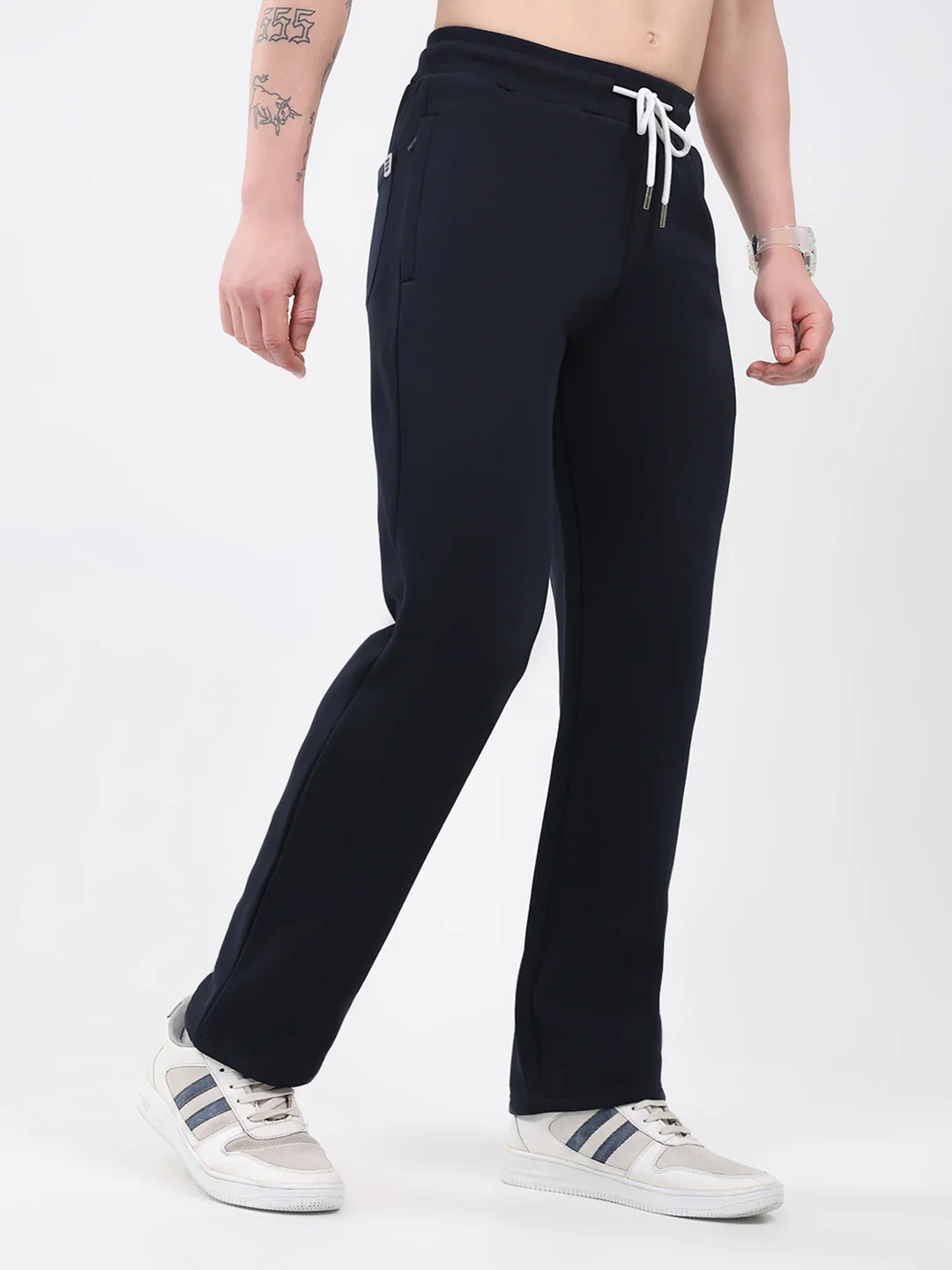 Rock.it Men Navy Blue Solid Regular Fit Winter Lower - Image 4