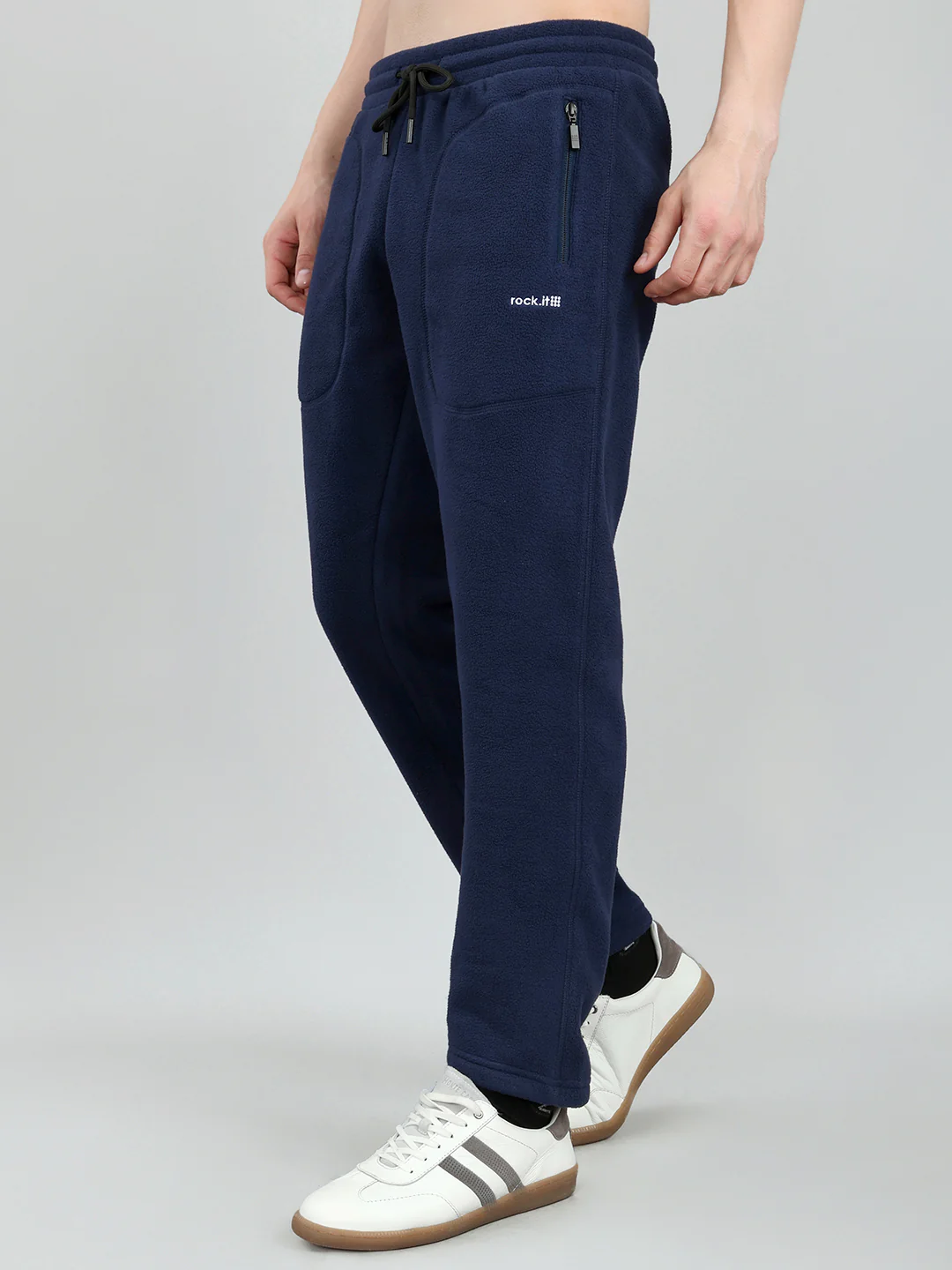Rock.it Men Navy Blue Solid Regular Fit Winter Lower - Image 2