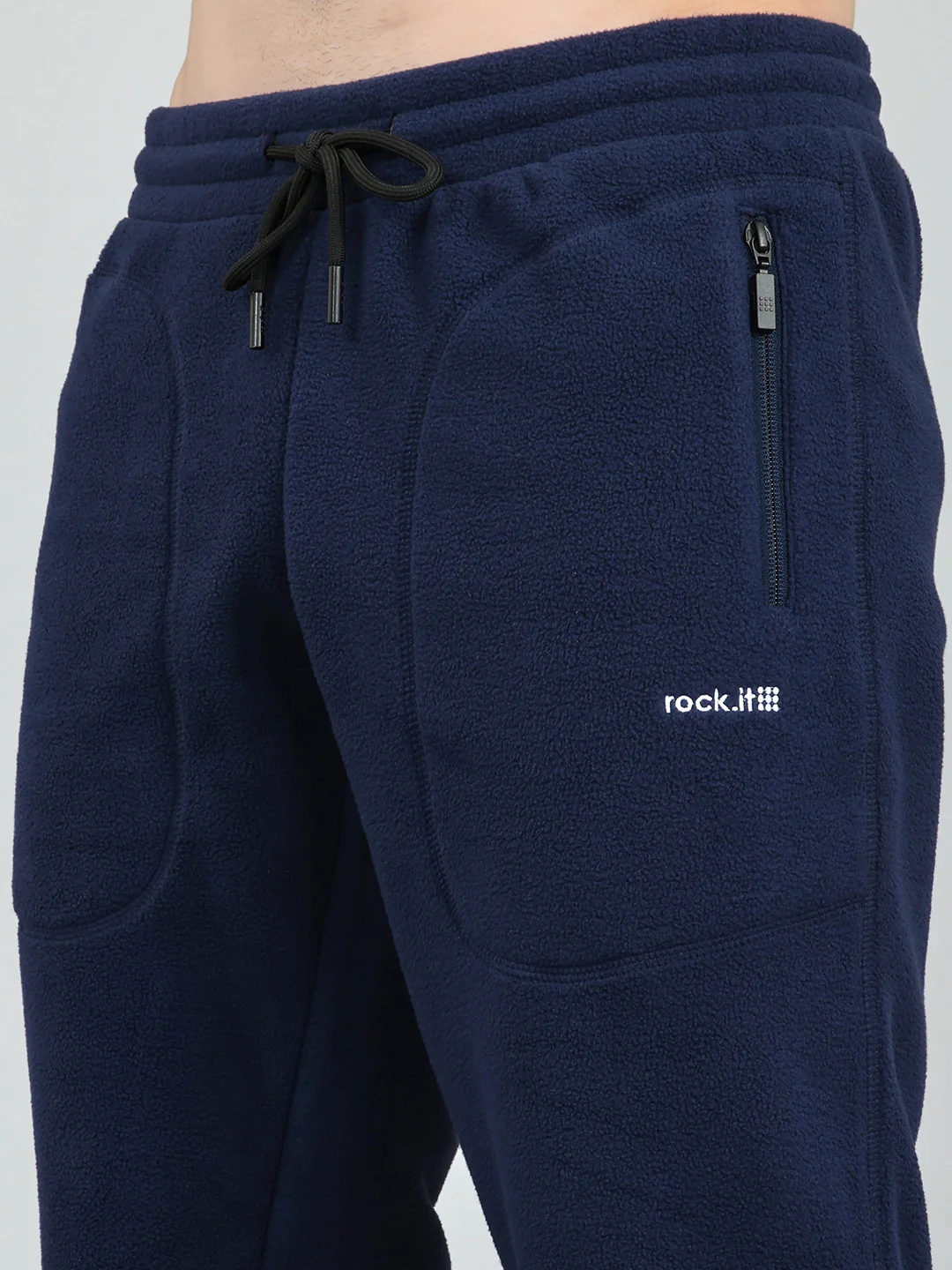 Rock.it Men Navy Blue Solid Regular Fit Winter Lower - Image 4