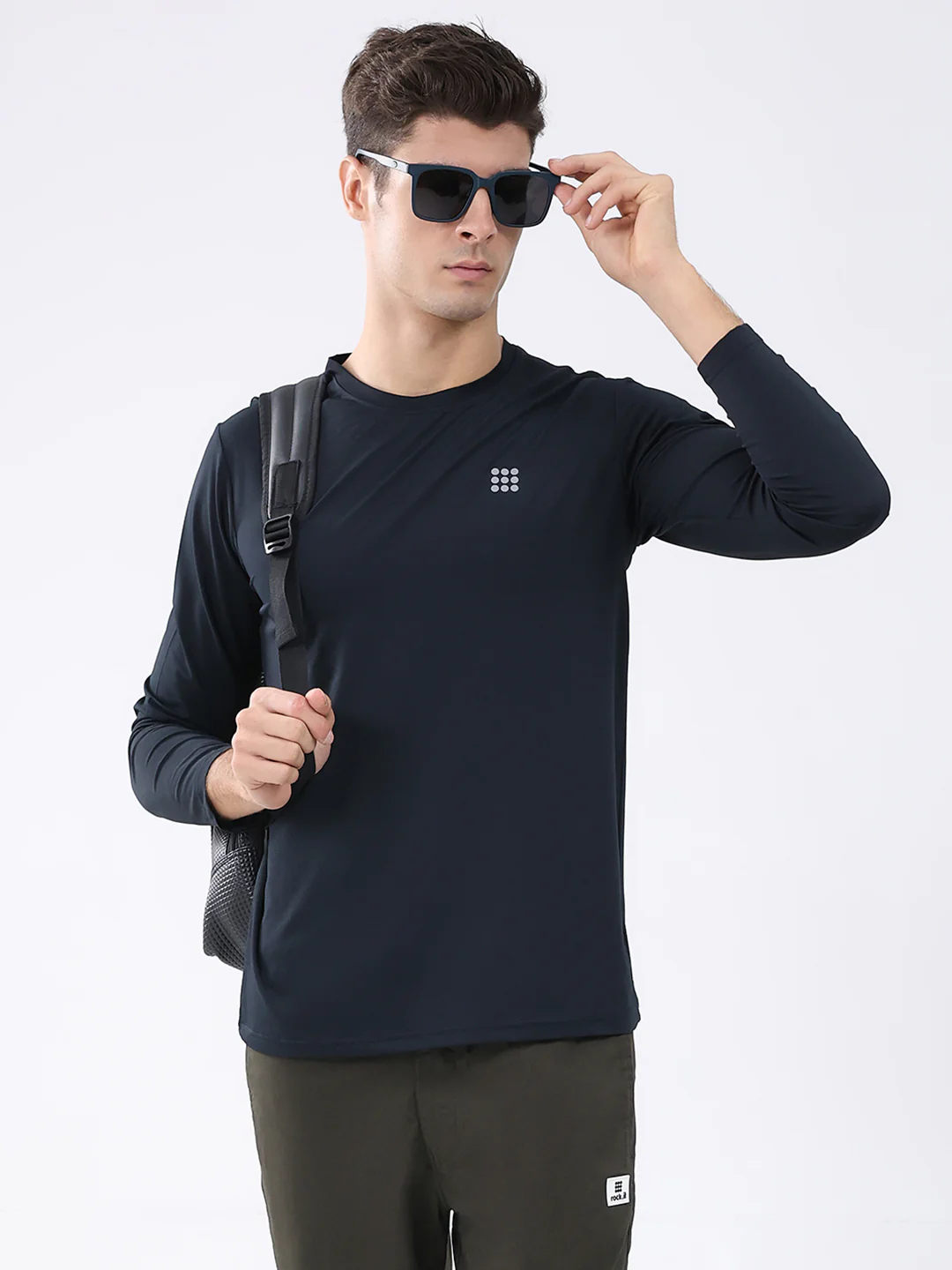 Rock.it Men Navy Blue Solid Round Neck Full Sleeve Winter T-Shirt - Image 6