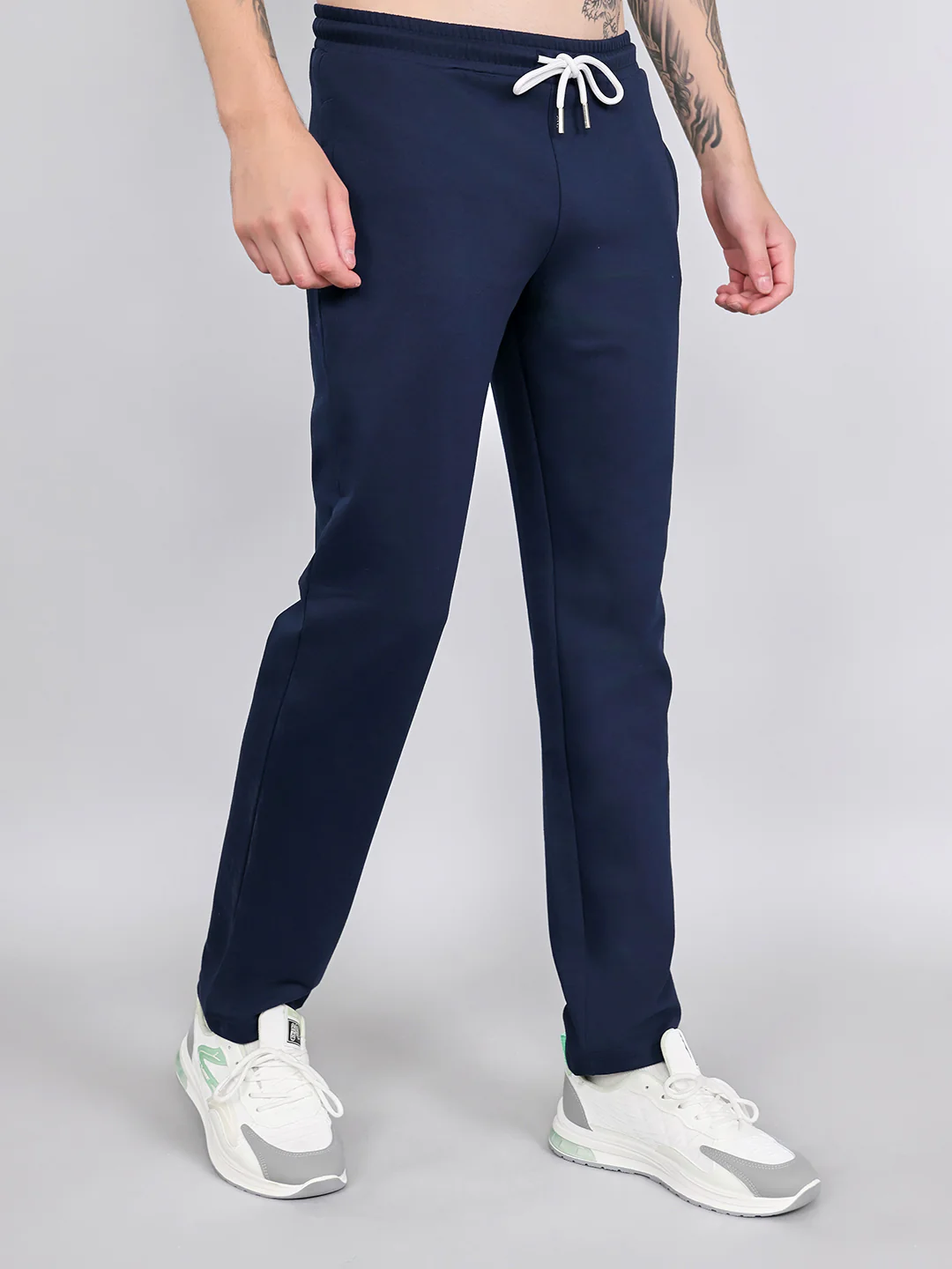 Rock.it Men Navy Blue Solid Smart Fit Lower - Image 3