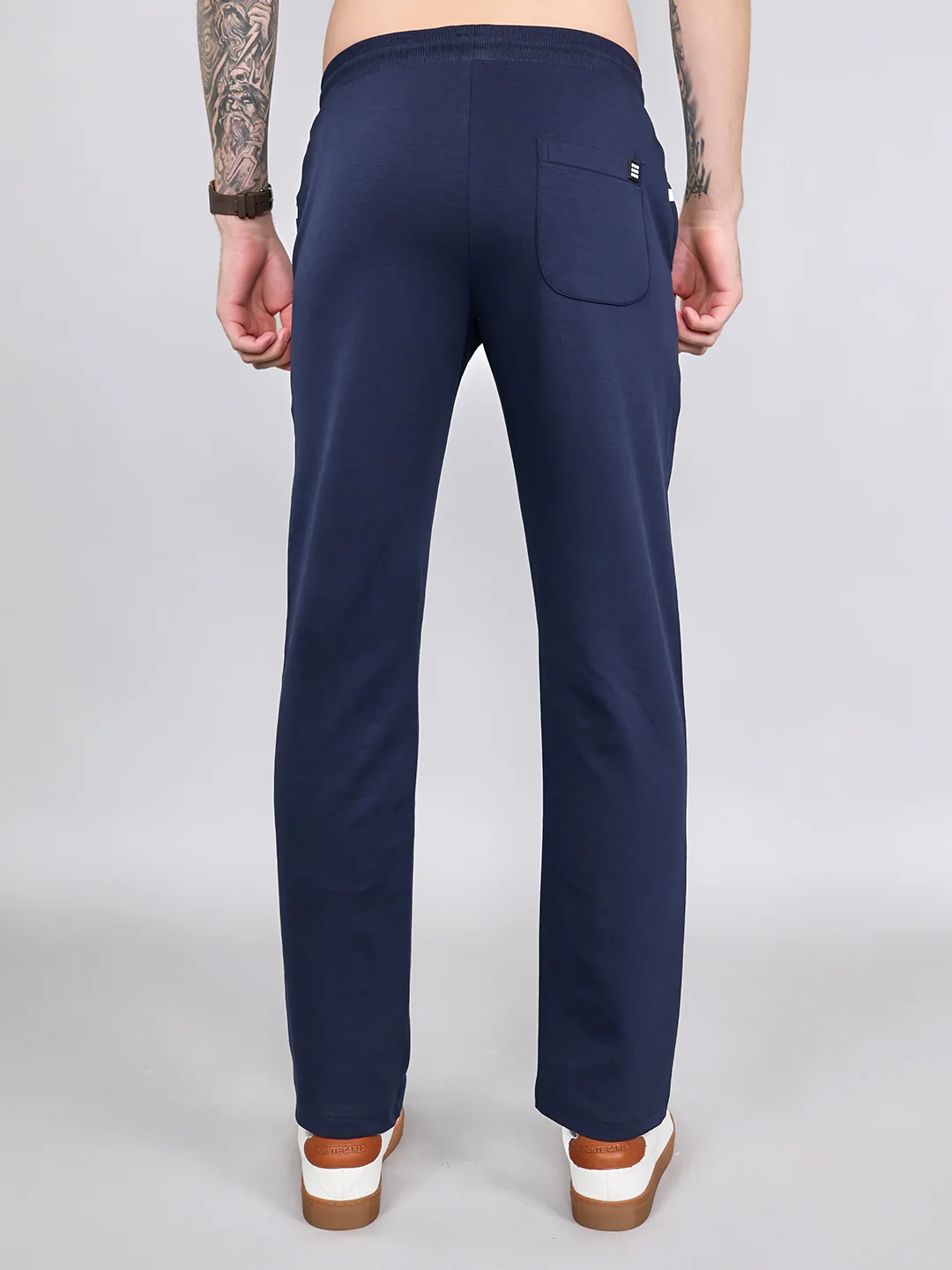 Rock.it Men Navy Blue Solid Smart Fit Lower - Image 4
