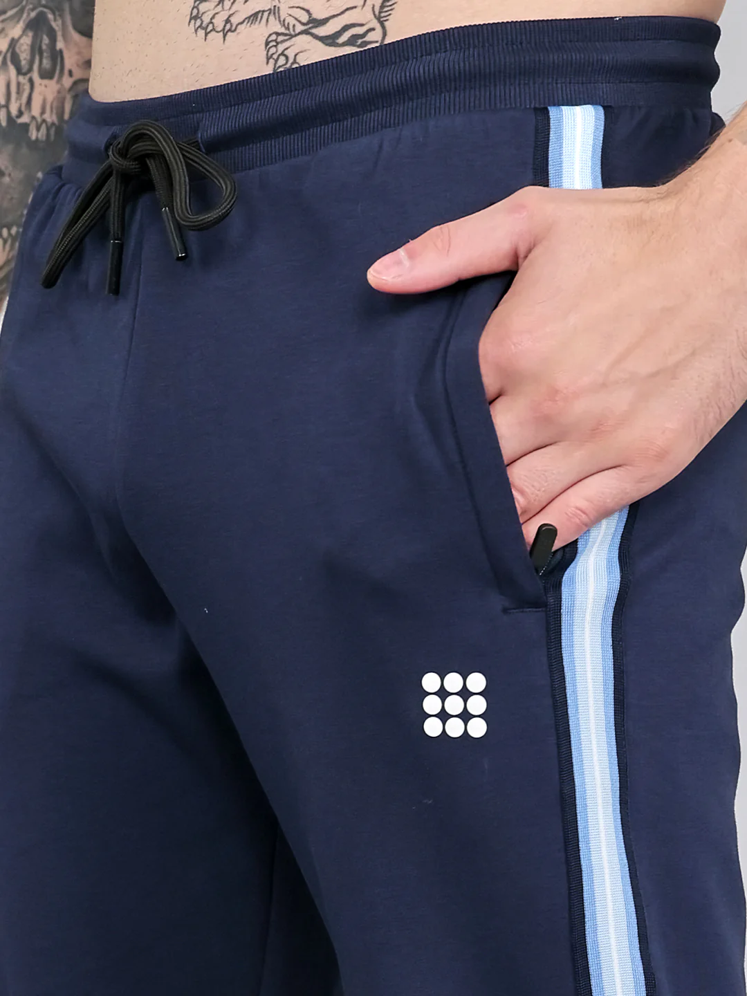 Rock.it Men Navy Blue Solid Smart Fit Lower - Image 5