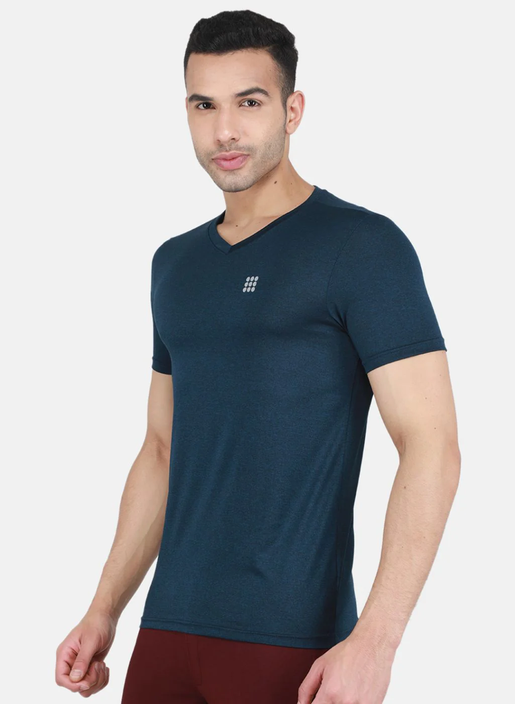 Rock.it Men Navy Blue Solid T-Shirt - Image 2