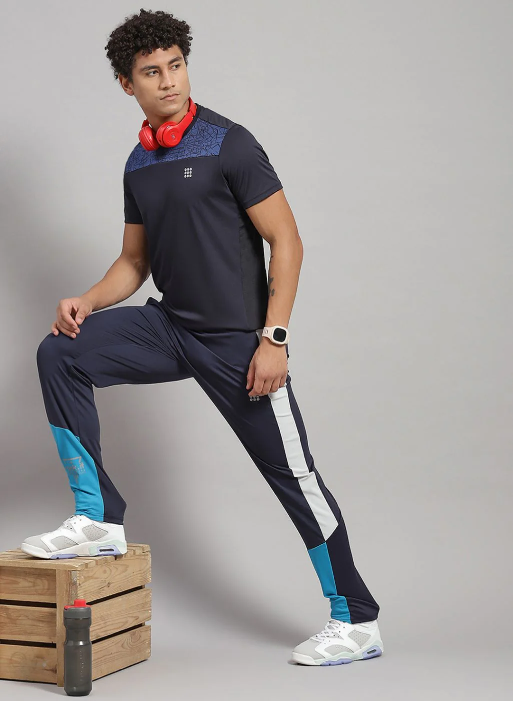 Rock.it Men Navy Blue Solid T-Shirt - Image 5