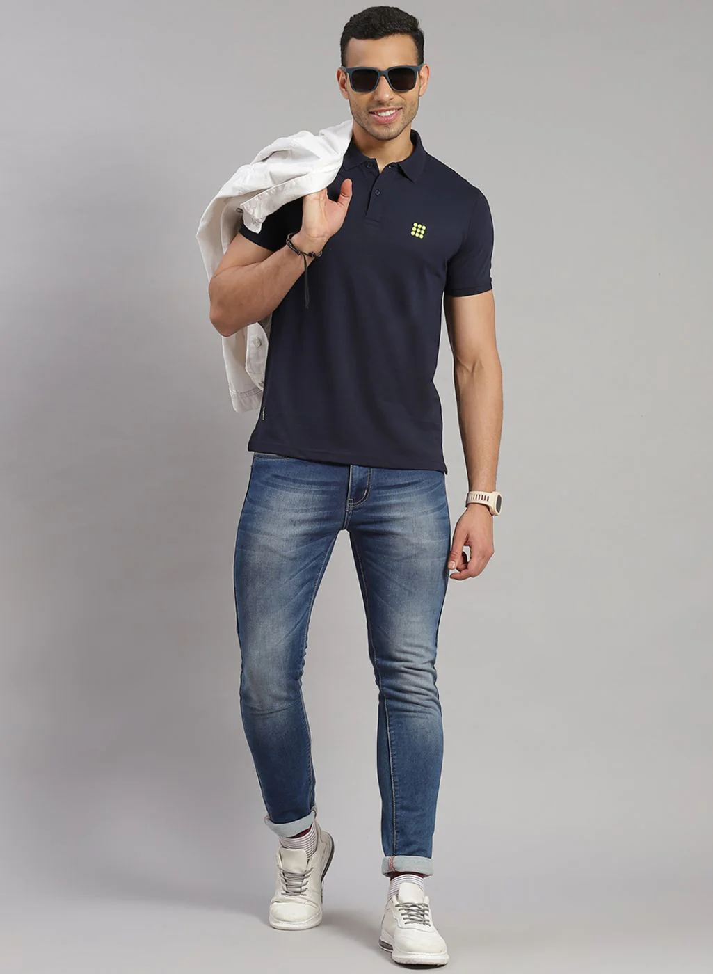 Rock.it Men Navy Blue Solid T-Shirt - Image 2