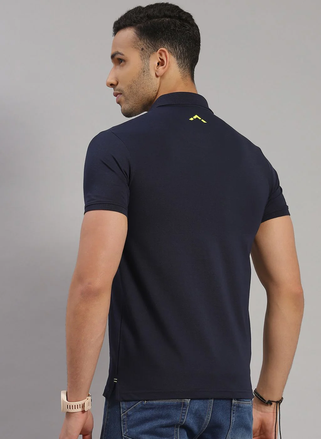 Rock.it Men Navy Blue Solid T-Shirt - Image 5