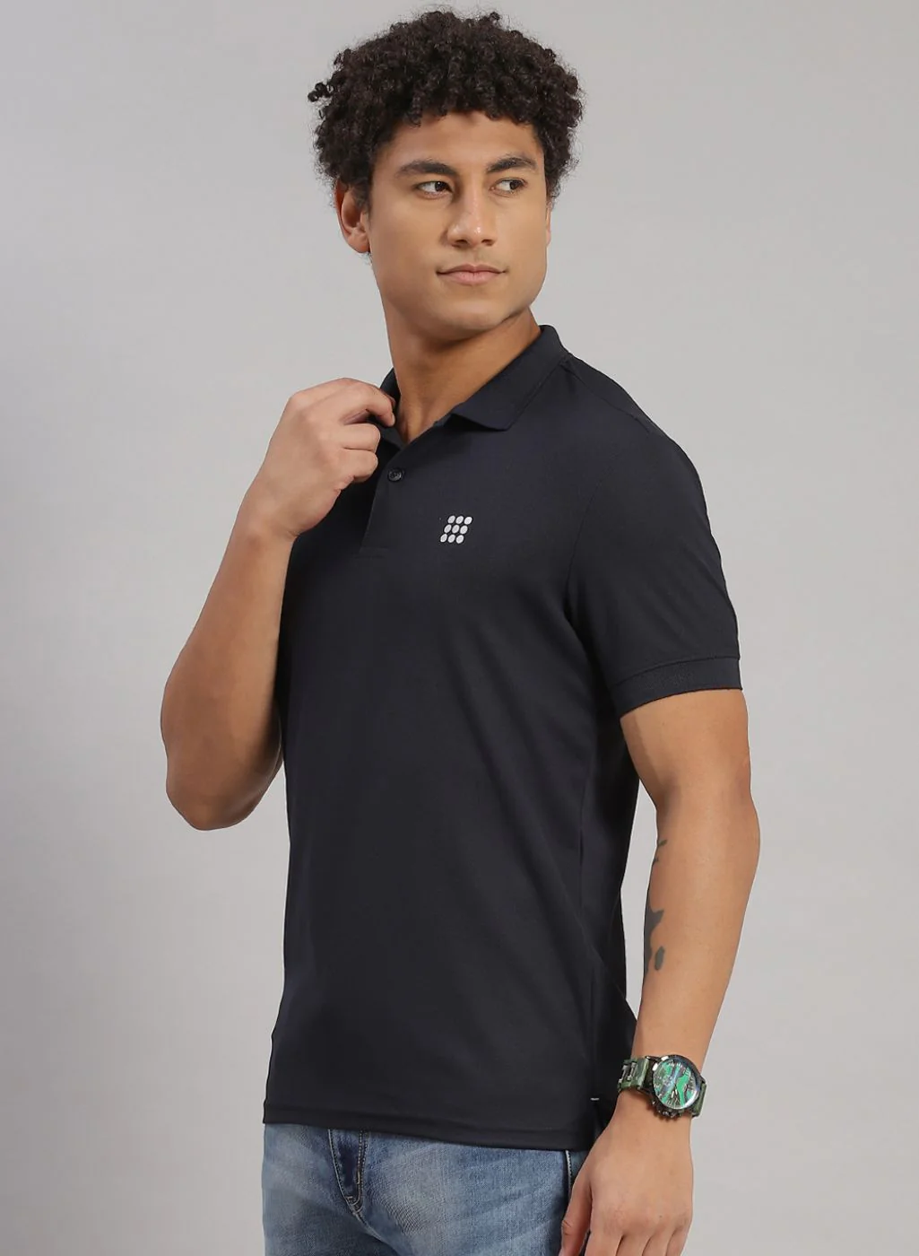 Rock.it Men Navy Blue Solid T-Shirt - Image 2