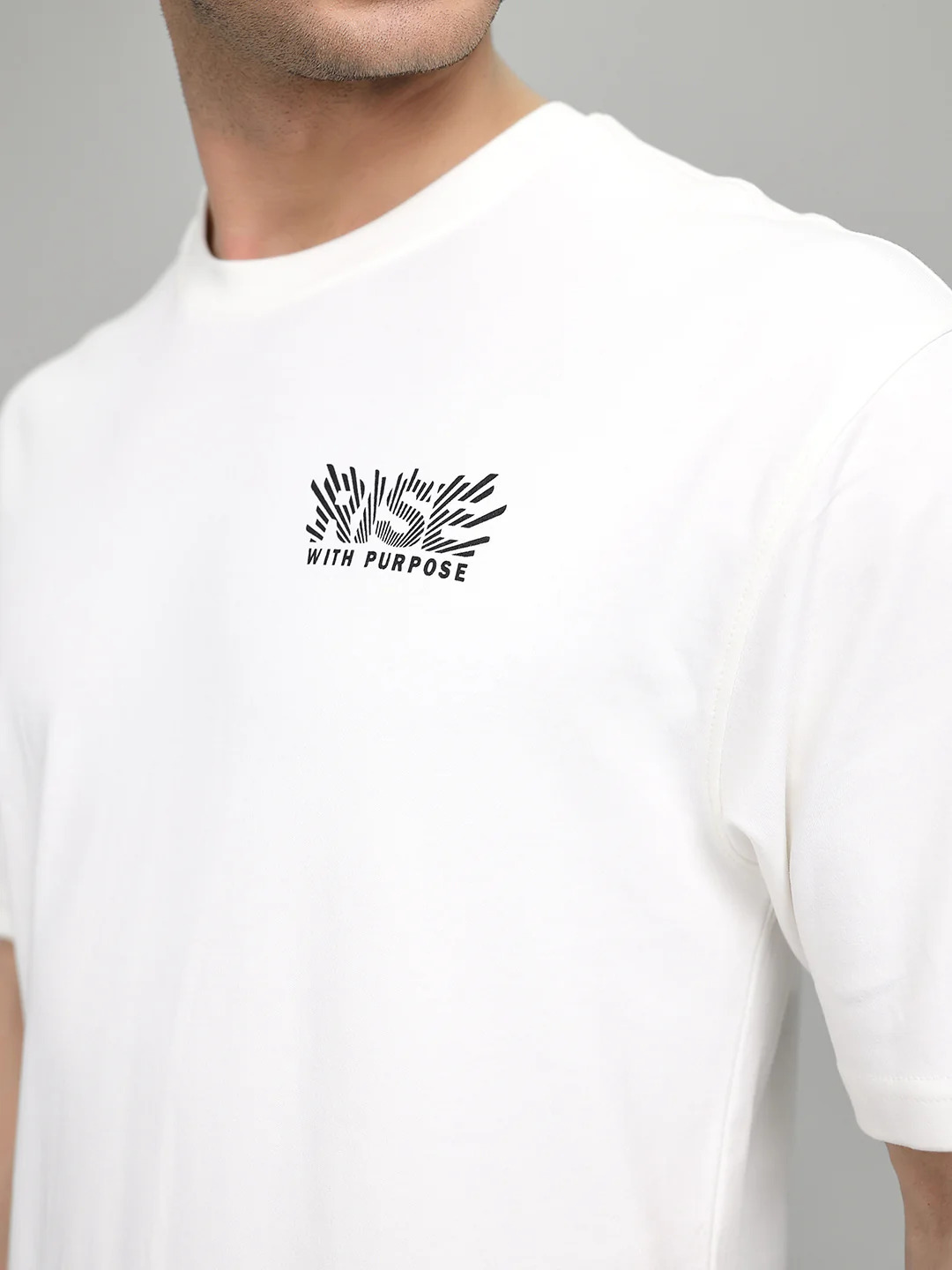 Rock.it Men Off White Back Printed Round Neck Half Sleeve T-Shirt - Image 5