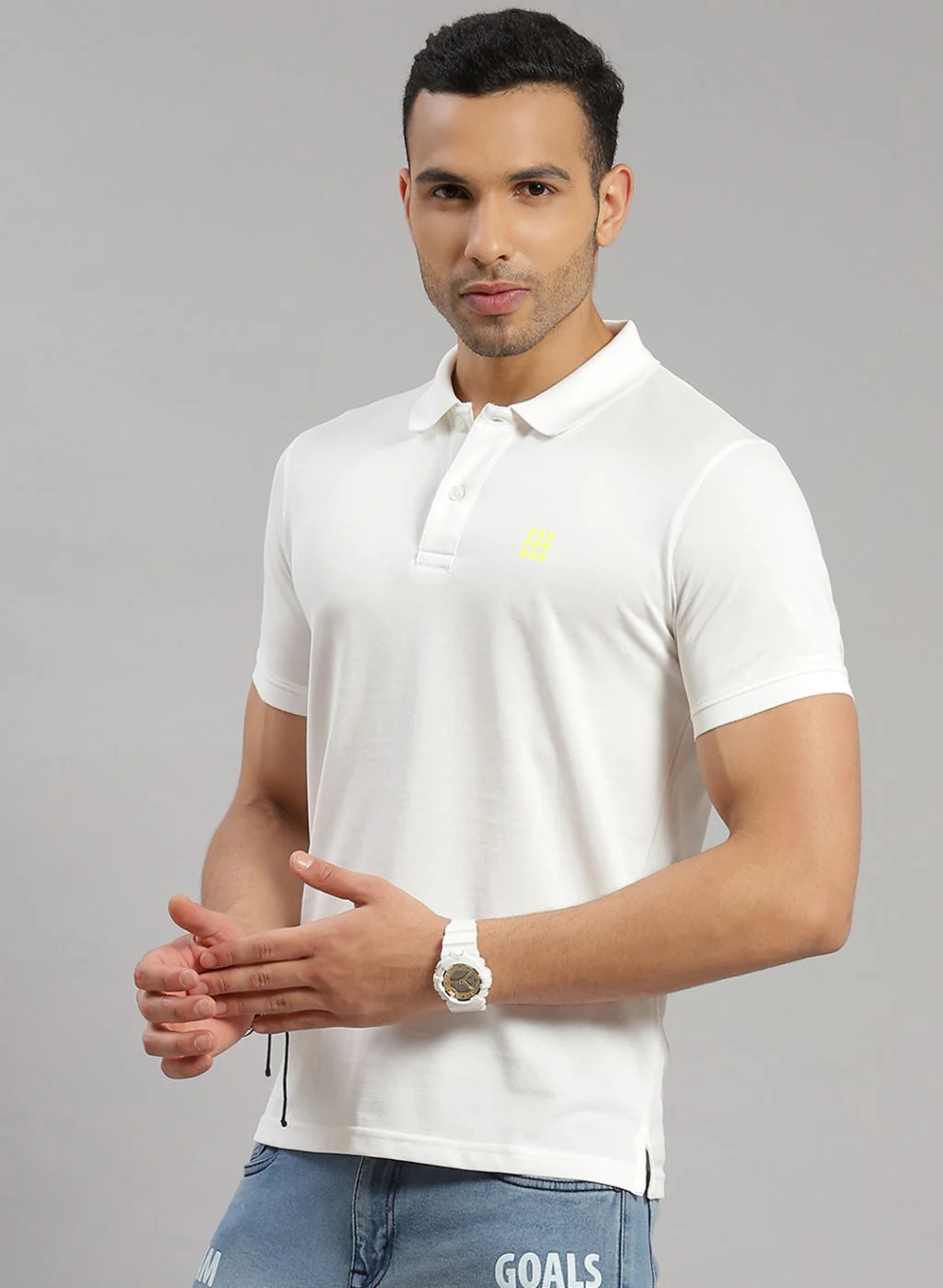 Rock.it Men Off White Solid T-Shirt - Image 3