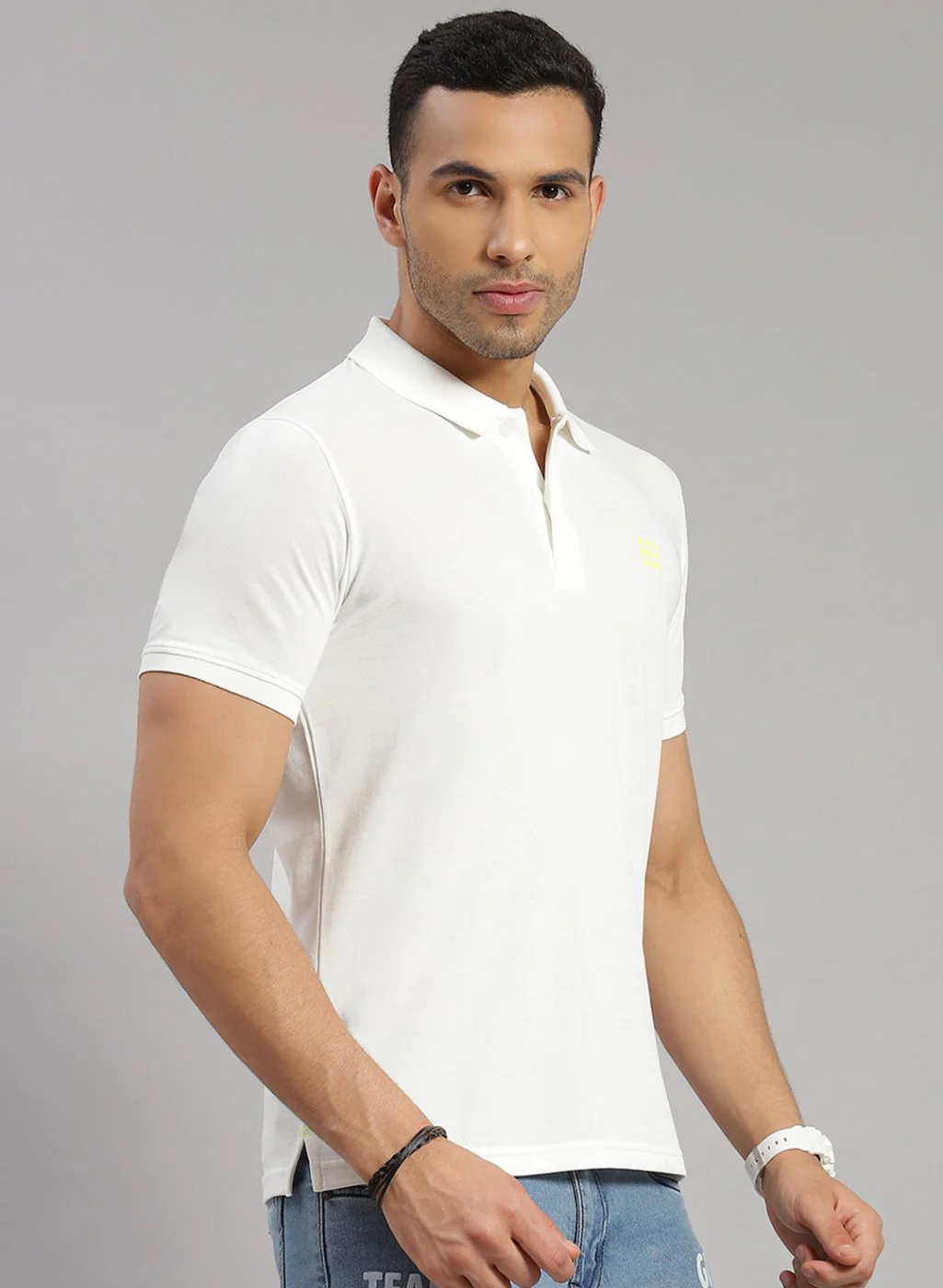 Rock.it Men Off White Solid T-Shirt - Image 4
