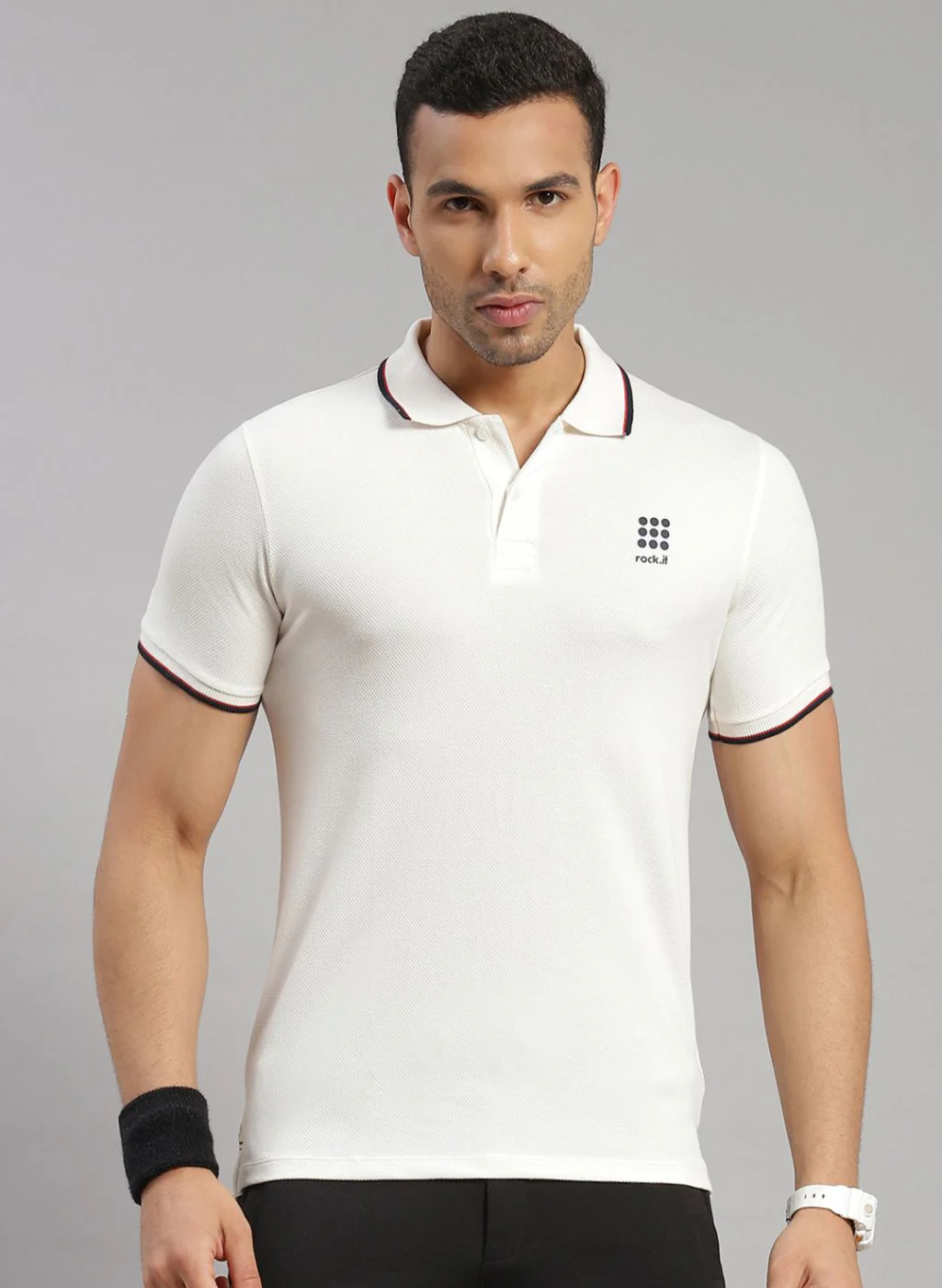 Rock.it Men Off White Solid T-Shirt - Image 2