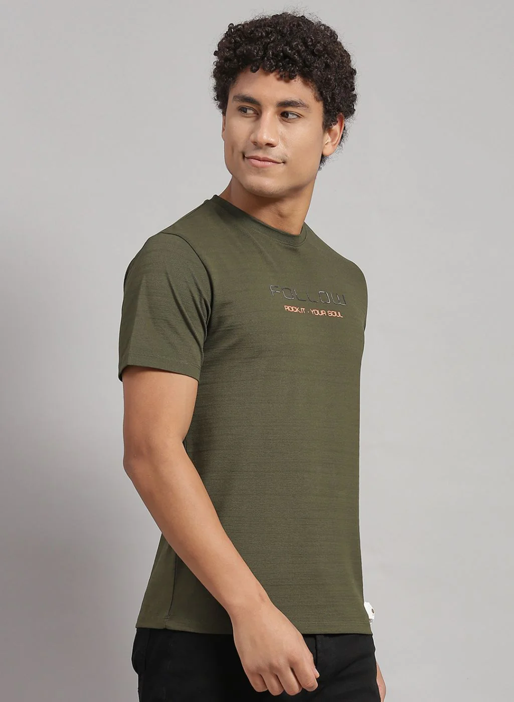 Rock.it Men Olive Printed T-Shirt - Image 3