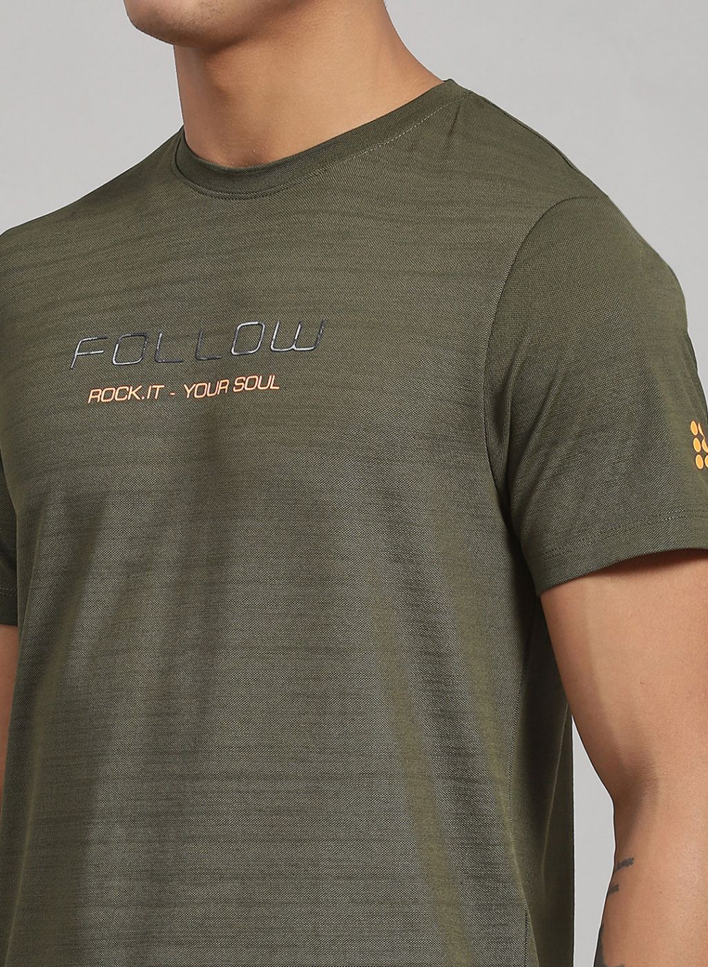 Rock.it Men Olive Printed T-Shirt - Image 6