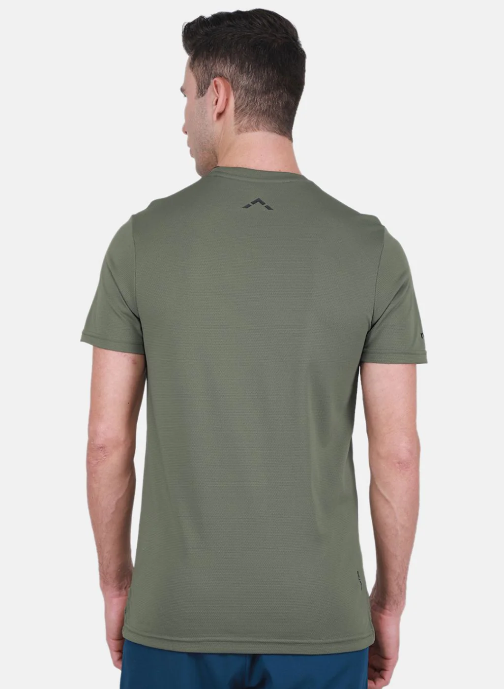 Rock.it Men Olive Self Design T-Shirt - Image 3