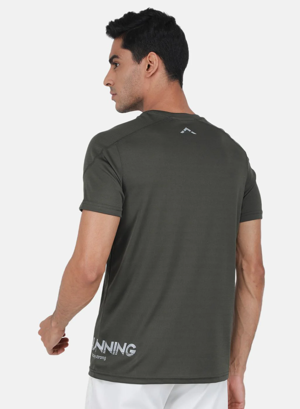 Rock.it Men Olive Self Design T-Shirt - Image 3