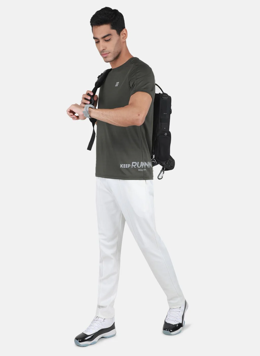 Rock.it Men Olive Self Design T-Shirt - Image 4