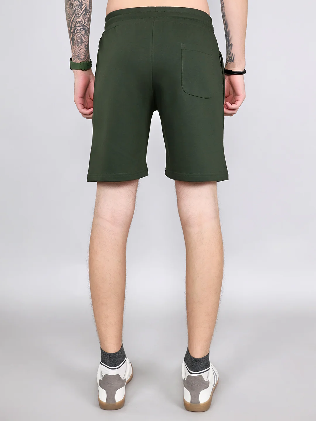 Rock.it Men Olive Solid Regular Fit Shorts - Image 4