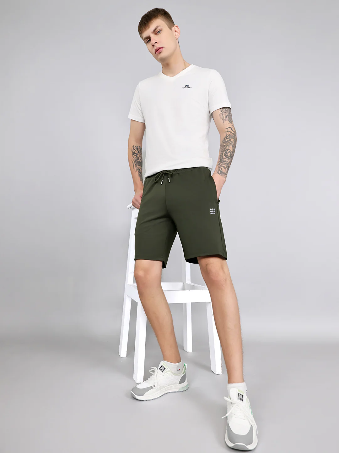 Rock.it Men Olive Solid Regular Fit Shorts - Image 6