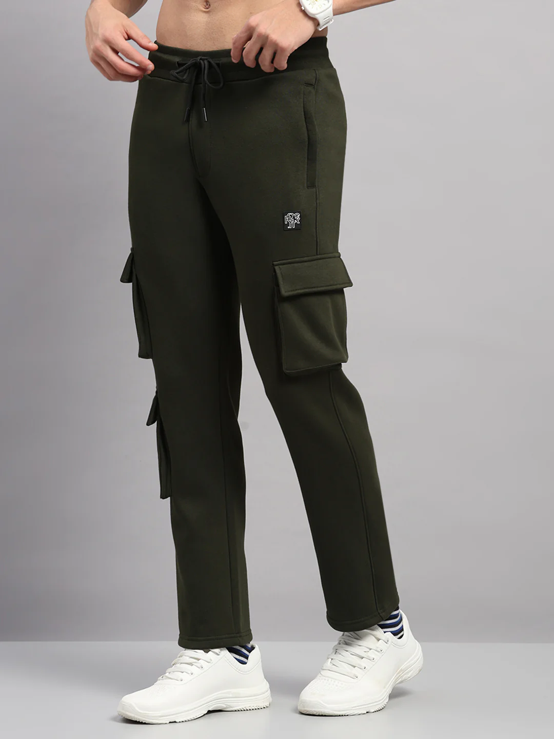 Rock.it Men Olive Solid Regular Fit Winter Lower - Image 3