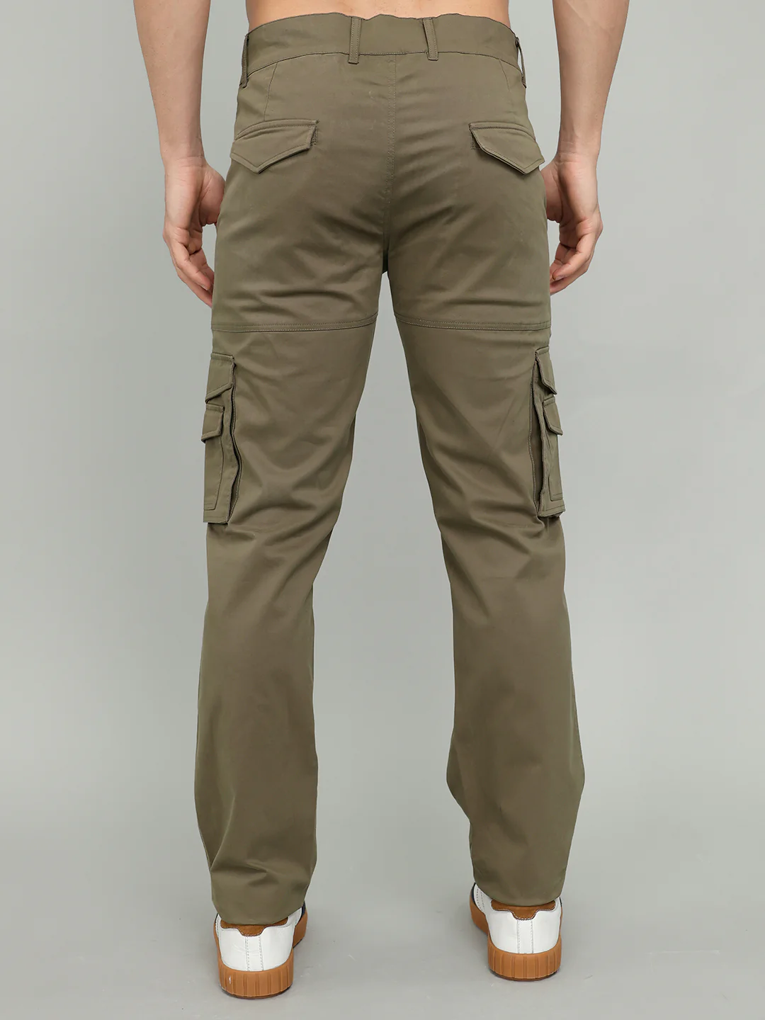Rock.it Men Olive Solid Slim Fit Cargo - Image 5