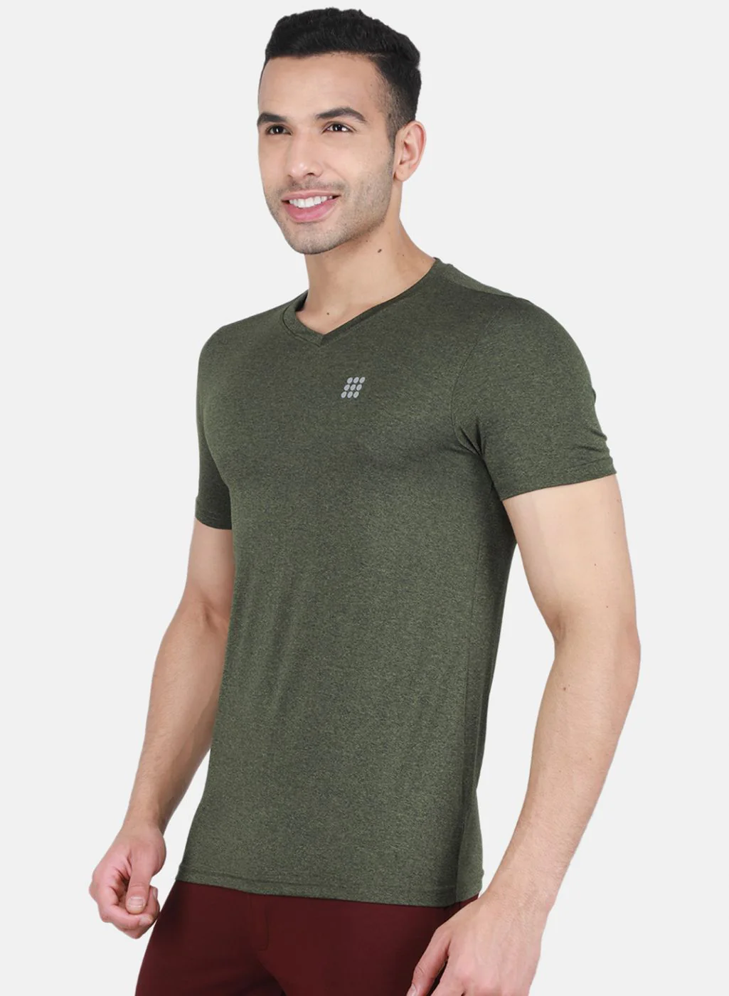 Rock.it Men Olive Solid T-Shirt - Image 2
