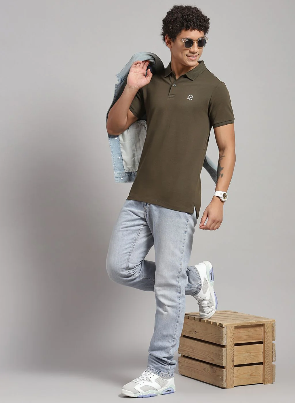 Rock.it Men Olive Solid T-Shirt - Image 5
