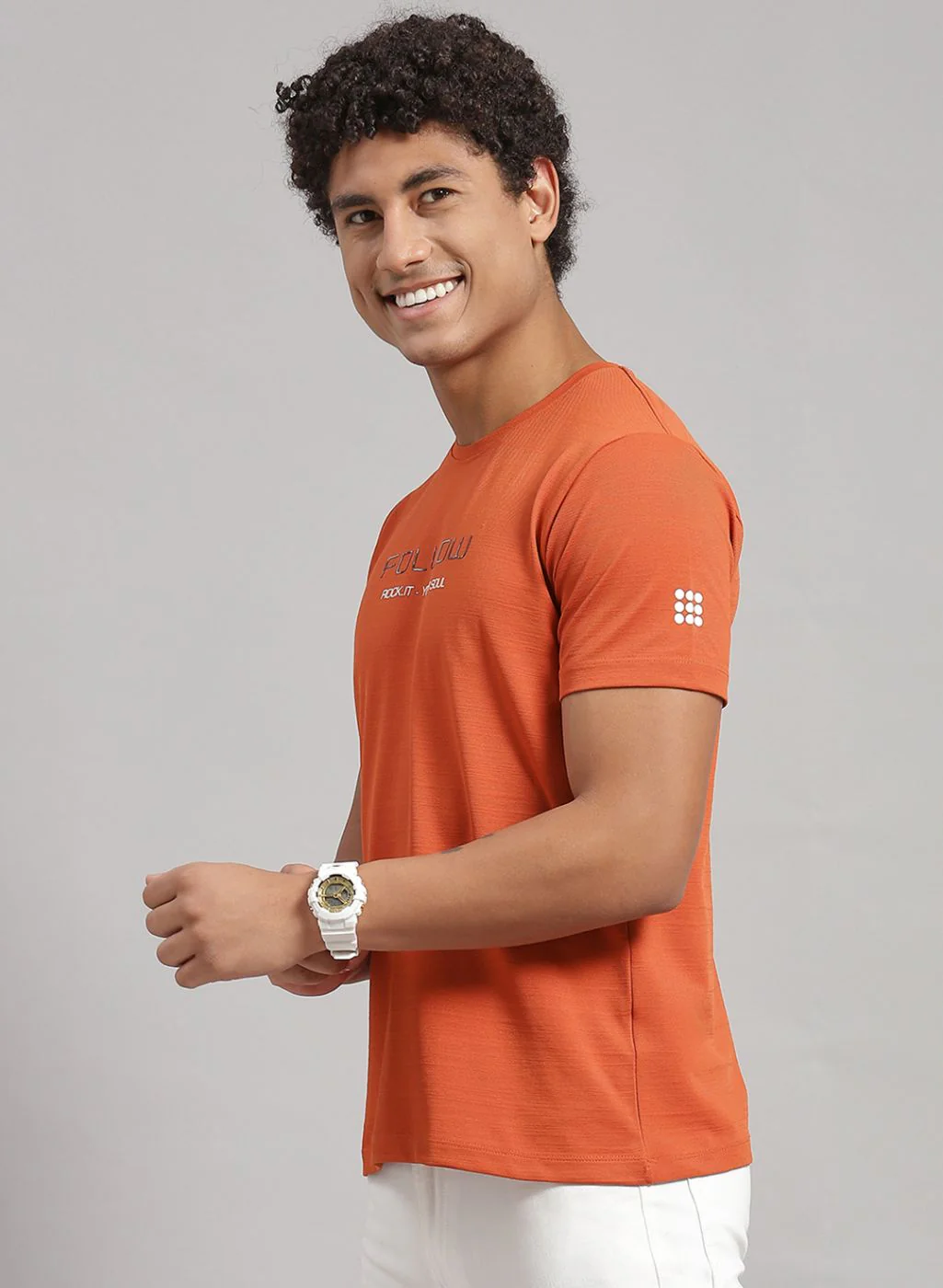 Rock.it Men Orange Printed T-Shirt - Image 2