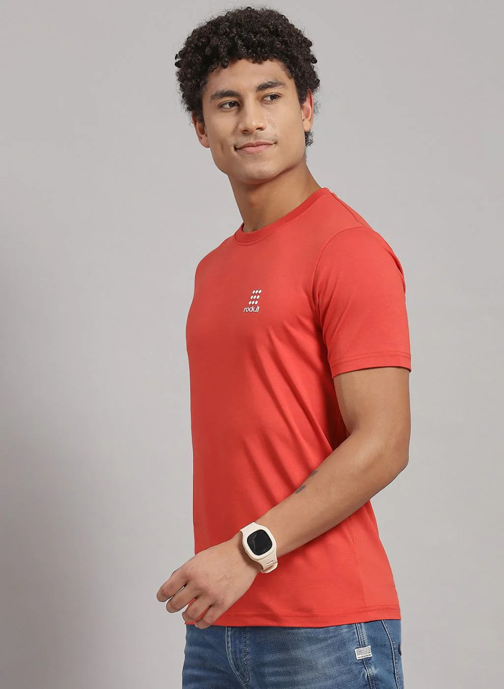 Rock.it Men Orange Solid T-Shirt 2 Pc - Image 3